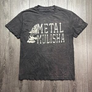 Vintage Metal Mulisha Skull Y2K T-Shirt Black Large Faded Distressed